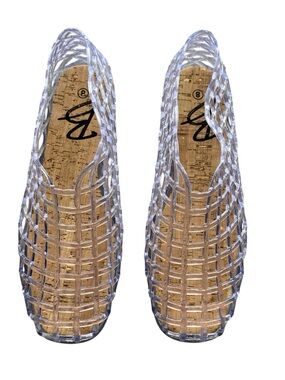 Clear Woven Jelly Flats Size 8
